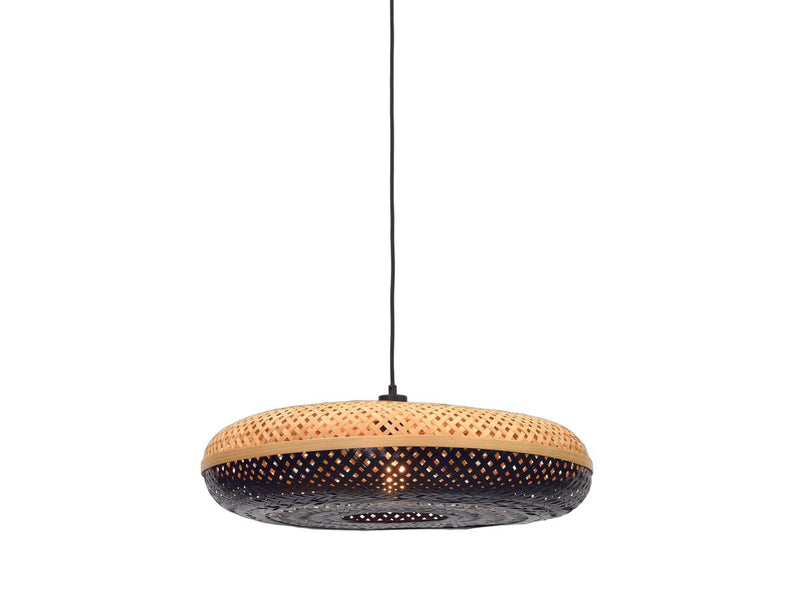 Suspension Good&Mojo Palawan - Bambou et noir - Ø 60 cm x 15 cm
