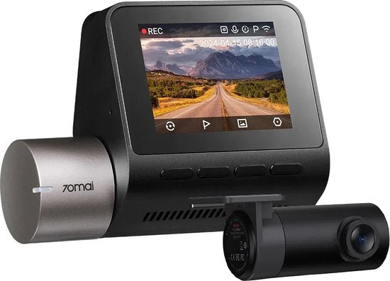Kit 70mai Dash Cam A510 - Caméra embarquée avant et arrière - Enregistrement 3K HDR avec capteur Sony STARVIS 2 - GPS et assistance à la conduite ADAS - Sécurité en mode stationnement - Commande via l'application Wi-Fi - Capteur G et vision nocturne pour