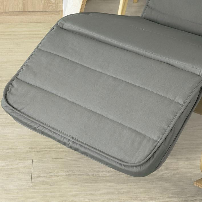 SoBuy Fauteuil à bascule avec repose-pieds réglable - Max. 120 kg - Gris
