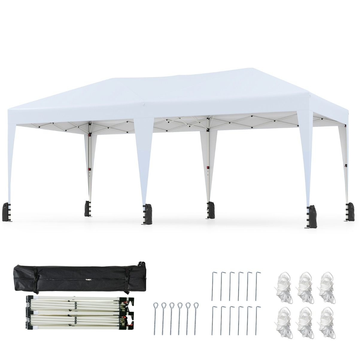 Tente de fête pop-up Coast - pavillon pliable - protection UV 50+ - blanc 3 x 6 m