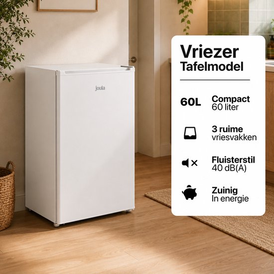 Congélateur de table Joula - Modèle autonome mini / petit format - 60 litres - 3 tiroirs de congélation - Blanc