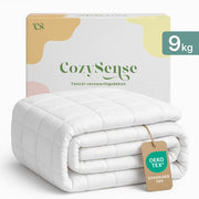 Couverture lestée CozySense® 9kg - 100% Tencel - Couverture lestée - Couverture lourde avec régulation de la température et confort respirant - Répartition de la pression GLASS-Flow® - 1 personne - Blanc