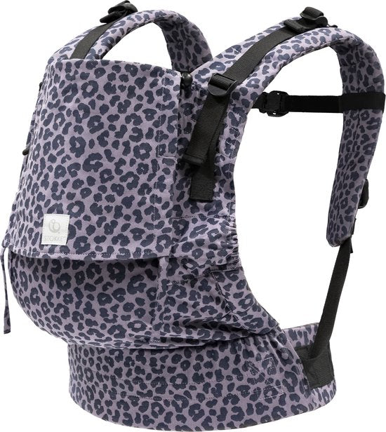 Stokke Limas Carrier Flex, Leopard Lilac - Version 2023 (OCS) - Porte-bébé à boucle - Trois positions de portage - Convient aux bébés de 1 mois / 4 kg à 20 kg