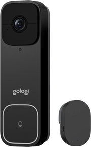 Gologi Video Doorbell - Sonnette intelligente avec caméra et WiFi - Qualité vidéo HD - Sans fil sur batterie - Support mural et carillon inclus - Vision nocturne - Résistant à l'eau - Noir