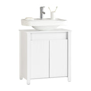 SoBuy Meuble bas pour évier - 2 portes - 60 x 34 x 65,5 cm - Blanc