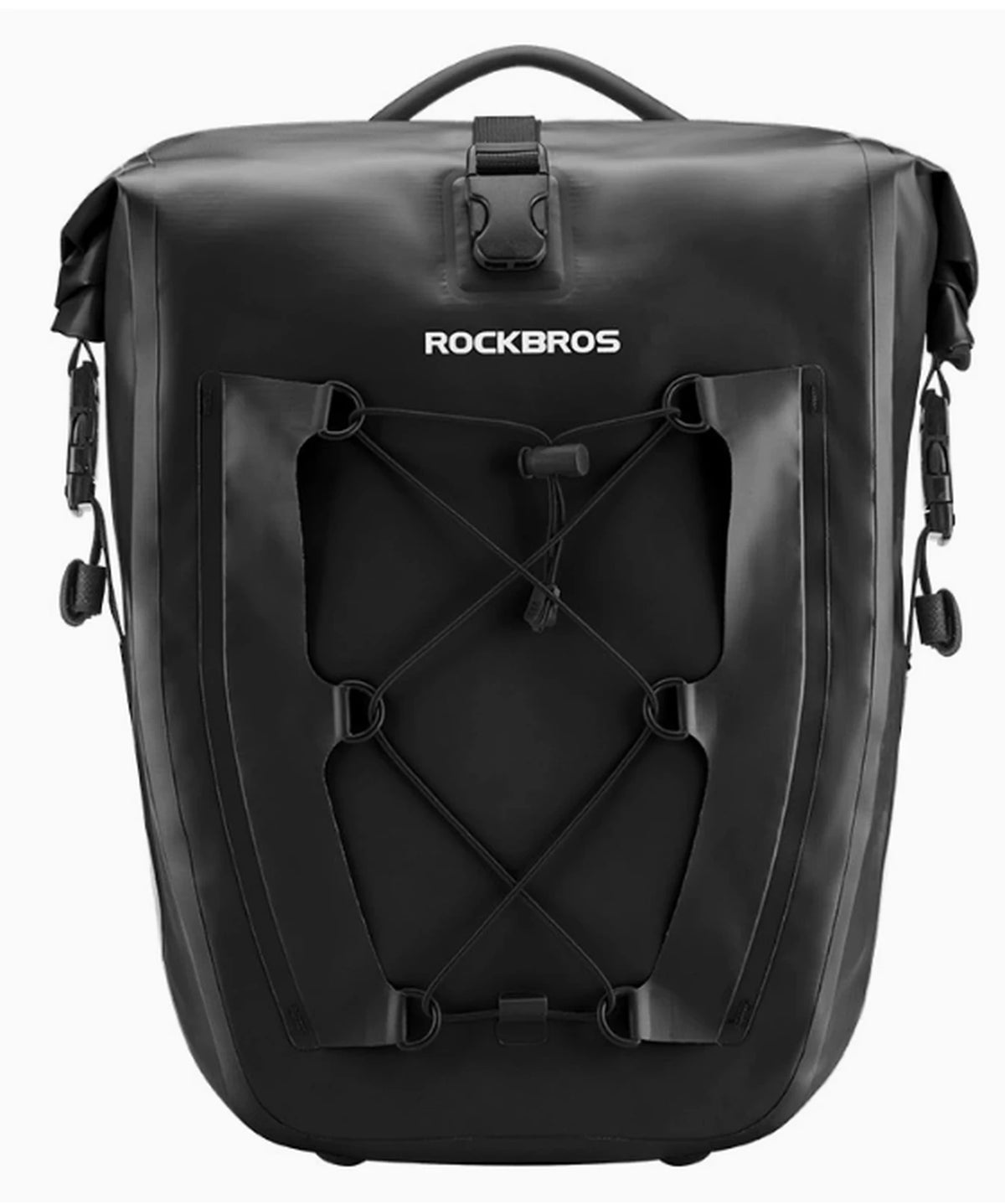 Sac de vélo étanche ROCKBROS pour porte-bagages - 25–32 L - Noir - Extensible - Pour vélo électrique et VTT