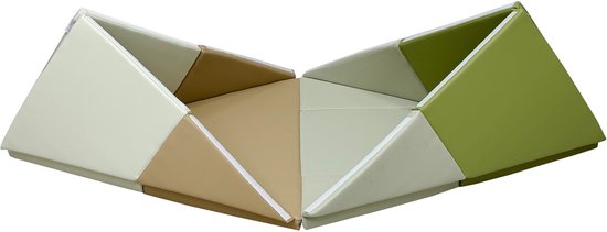 Ensemble de jeu Sunny Davi Foam – Tapis en mousse pliable – Kit de construction, tente et tapis de jeu – Tente de jeu en beige et vert – Softplay – Jouets Montessori – À partir de 12 mois – Jeu en toute sécurité