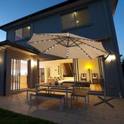 Parasol suspendu Coast à énergie solaire - télécommande - éclairage LED - beige - 300 cm