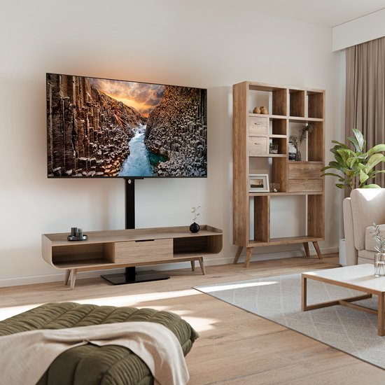 Auronic TV Stand - Pied TV - Réglable en hauteur - Pivotant - Inclinable - 37 à 90 pouces - Noir
