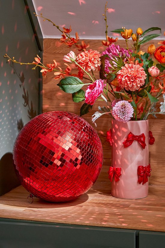 Mica Decorations Boule de Noël disco - Ø 30 cm - Rouge