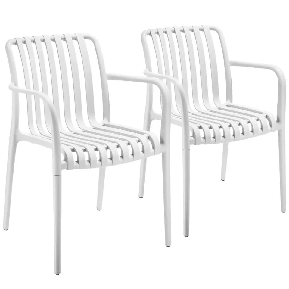 Tectake Chaises de jardin Alcudia, lot de 2 - Résistantes aux intempéries - Empilables - En plastique
