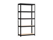 Étagère métallique Metalkas - Lot de deux - 40 x 90 x 180 cm - Noir mat