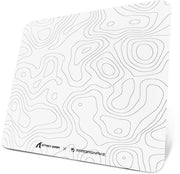 Tapis de souris gaming ATTACK SHARK CM05 en verre trempé - Tapis de souris en verre - Surface ultra-lisse - Verre trempé 9H - 45 × 40 cm - Tapis de souris eSport - Ligne de contour blanche