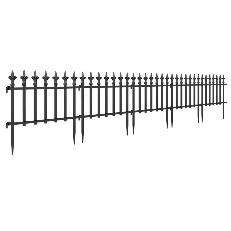Clôture de jardin Coast - Clôture pliable en métal, 5 éléments - souple et décorative - noire 56 x 44 cm