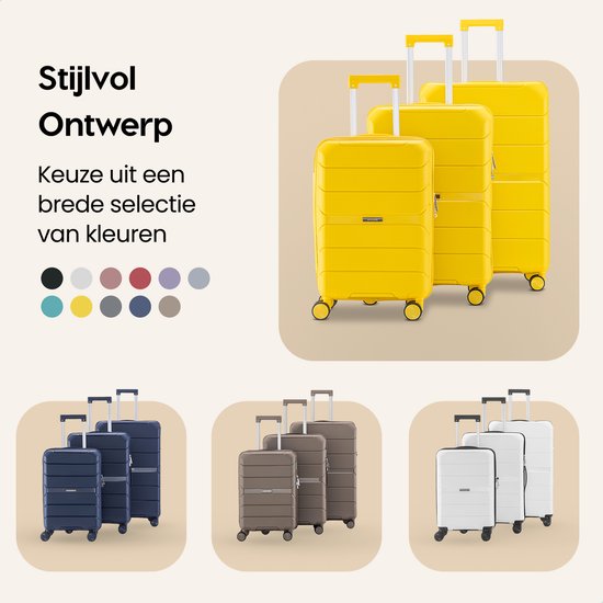 SKYCASES Urban Adventurer - Valise pour bagage à main - Verrouillage par numéro - 44L - Roues pivotantes - Valise de voyage avec serrure à bagages - Trolley léger - Jaune