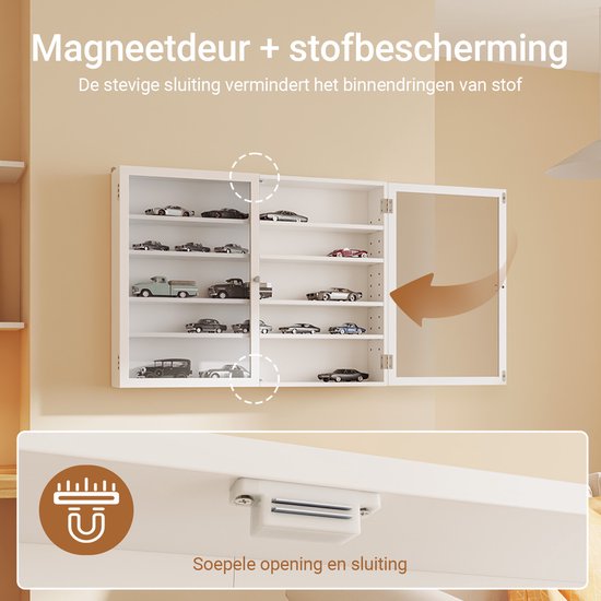 Armoire murale SoBuy avec 2 portes battantes et 4 étagères réglables – Armoire de rangement peu encombrante – Fixation murale – Blanche – FSB113-W