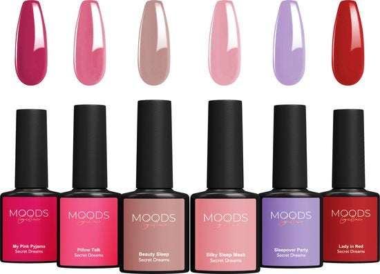Moods Gellac 6-Piece Set - Vernis à ongles en gel - 8ML - Secret Dreams - Gellac - Nails - Gel Polish Starter Pack - Chic Colours