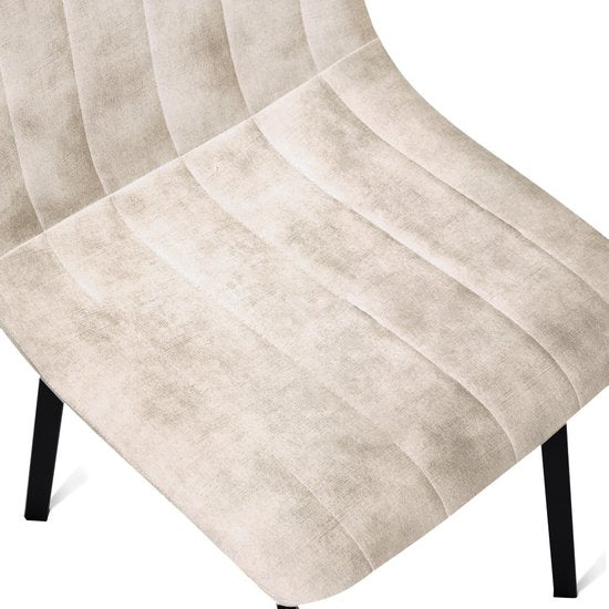 Multifurn - Chaise de salle à manger « Minsk » (velours, taupe, lot de 2)