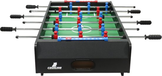 Table de baby-foot Cougar Mini – Table de baby-foot de 3 pieds – Table de baby-foot compacte pour la maison – Balles incluses – Noir