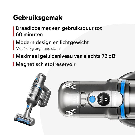Aspirateur sans fil Puppyoo T12 Pure Steel avec aspirateur à main - HEPA 12 - Bleu