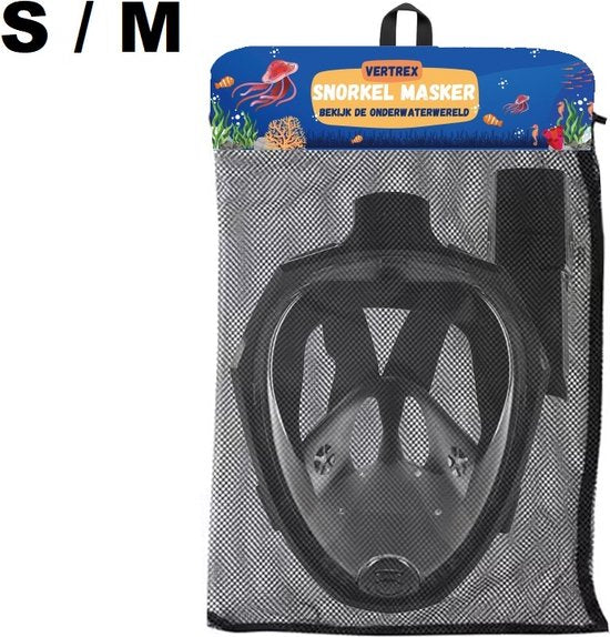Masque de plongée Vertrex avec tuba S/M - Tuba - Masque de plongée adultes et enfants - Masque de plongée enfant - Masques de plongée avec tuba