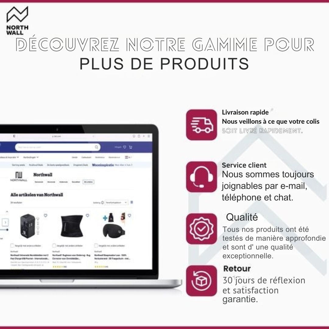 Coussin de massage Shiatsu - Northwall - Appareil de massage cervical - Fonction de chaleur infrarouge - avec sac de transport de luxe - noir