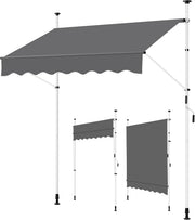 Yaheetech Store à fixation par pinces avec manivelle - Sans perçage - 150 x 180 cm - Gris foncé