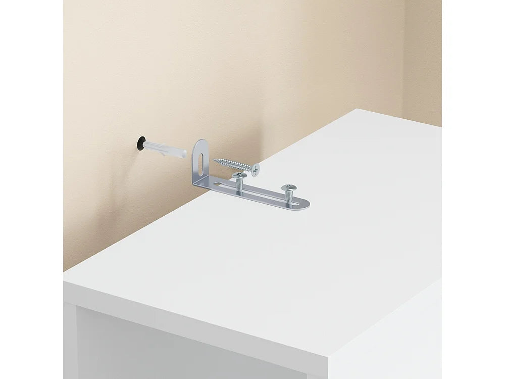 Bibliothèque étroite SoBuy 110,5 cm – 7 étagères – Capacité de charge de 45 kg – Blanche