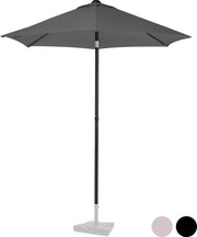 Parasol Premium - VONROC - Ø200cm - Toile résistante aux UV - Housse de protection incluse - Gris
