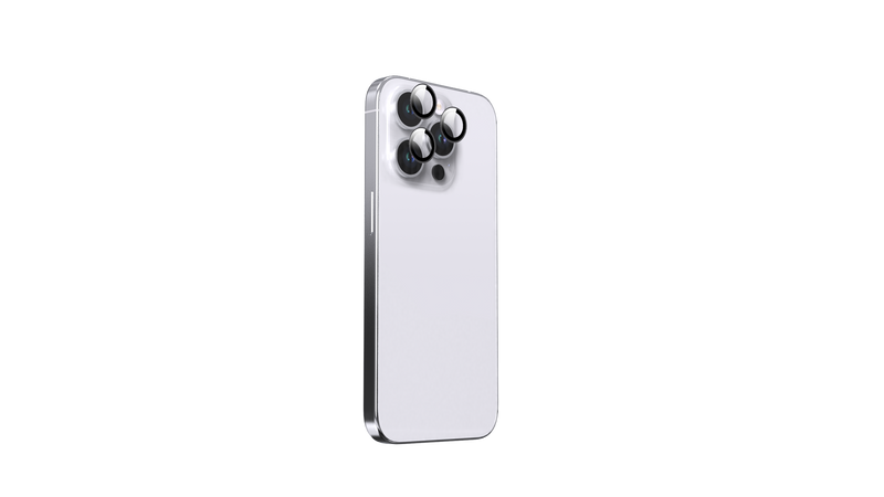 BeHello - Protection de l'objectif de l'appareil photo - Convient à l'iPhone 15 Pro et 15 Pro Max et 14 Pro et 14 Pro Max - Comprend une protection individuelle de l'objectif et un cadre en aluminium - Pour Apple iPhone - Aluminium noir et verre transpare