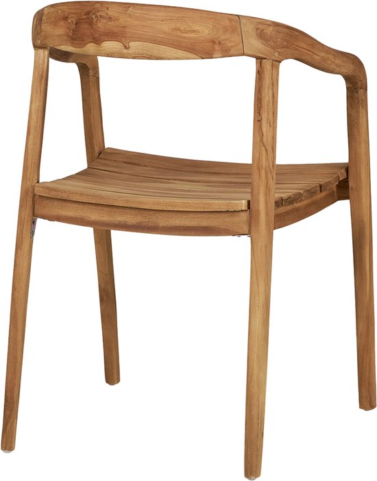 Chaise de jardin Artichok Claudette en bois naturel - avec accoudoirs - teck - chaise de terrasse