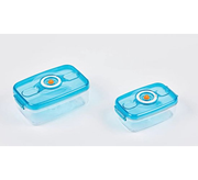 Lot de 2 récipients sous vide Duo NutriSealer - Conservation des aliments grâce à la technologie du vide, adaptés au micro-ondes et au congélateur, étanches avec réglage de la date