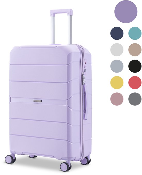 SKYCASES Urban Adventurer - Valise à main - Serrure à numéro - 44L - Roues pivotantes - Valise de voyage avec serrure à bagage - Trolley léger - Violet