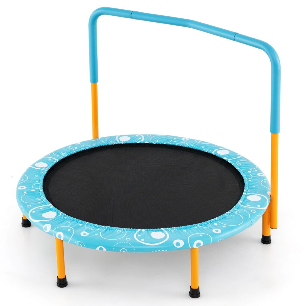 Coast SkyTramp 91.50cm Kids Trampoline Mini Rebounder Orange with Full Handrail