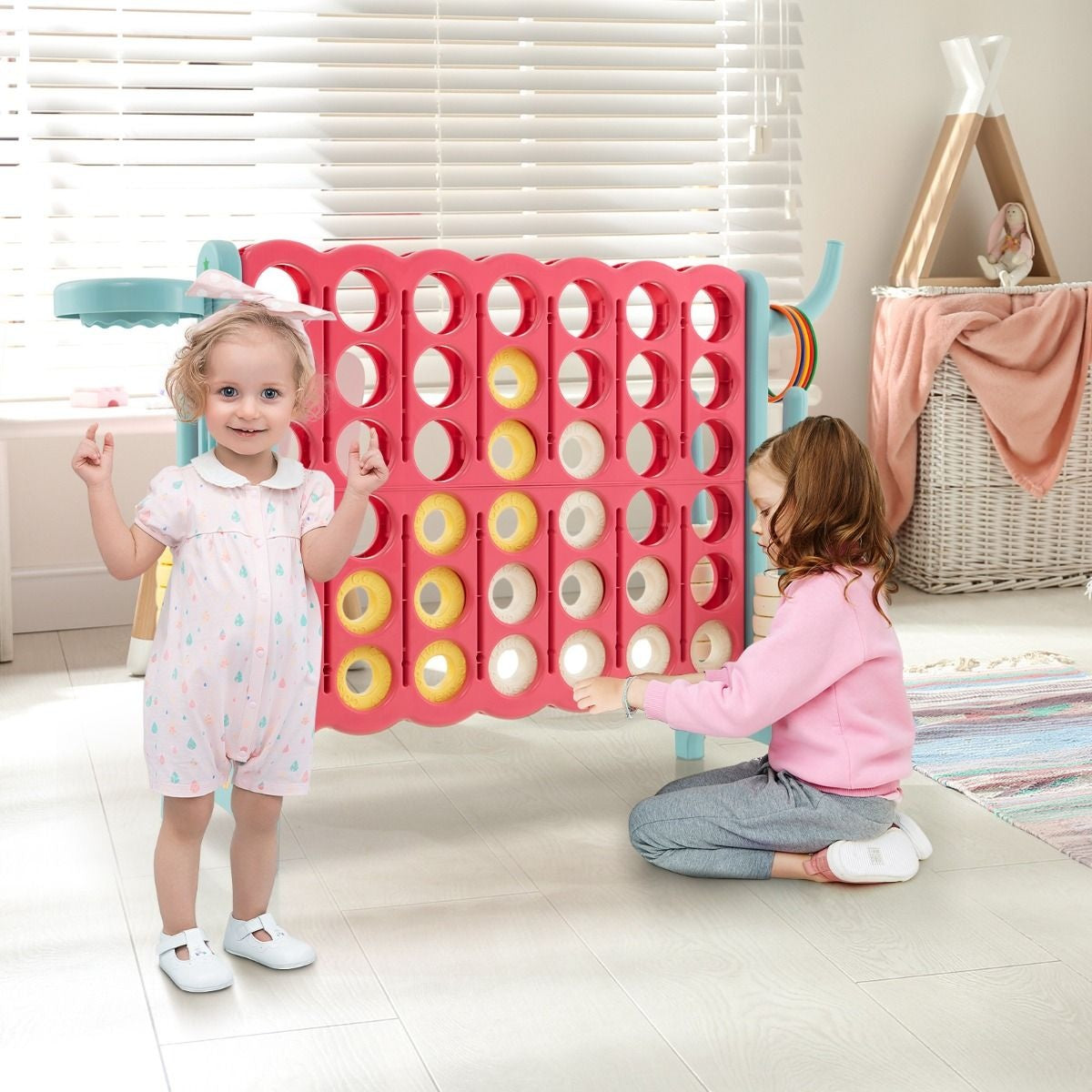 Coast Four In A Row Play Set - incl 42 anneaux Jumbo et Slider - 120 x 33 x 78.5 cm