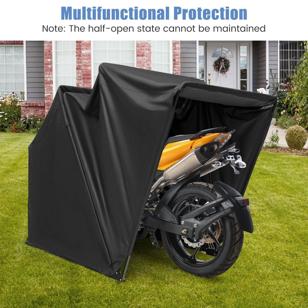 Coast Motorbike Storage - Robuste - Résistant aux intempéries - 345 x 137 x 190 cm - Noir