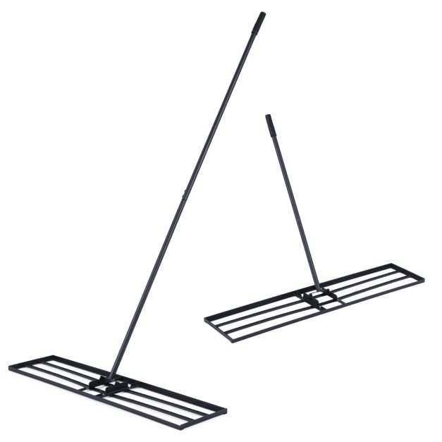 Coast Levelling Rake Black/Silver - Râteau niveleur ergonomique pour pelouse - 106 x 25 cm